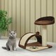 image 7 of PawHut Cat Tree Scratching Post Activity Centre Climber Hanging Ball Brown