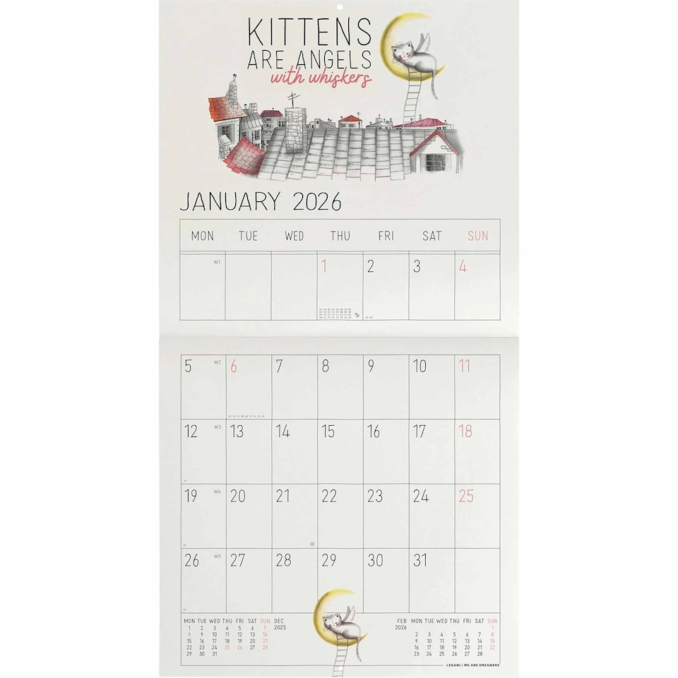 image 1 of Life is Better With Cats Calendar 2026, Wall Calendars, Month To View, Cats, Gift