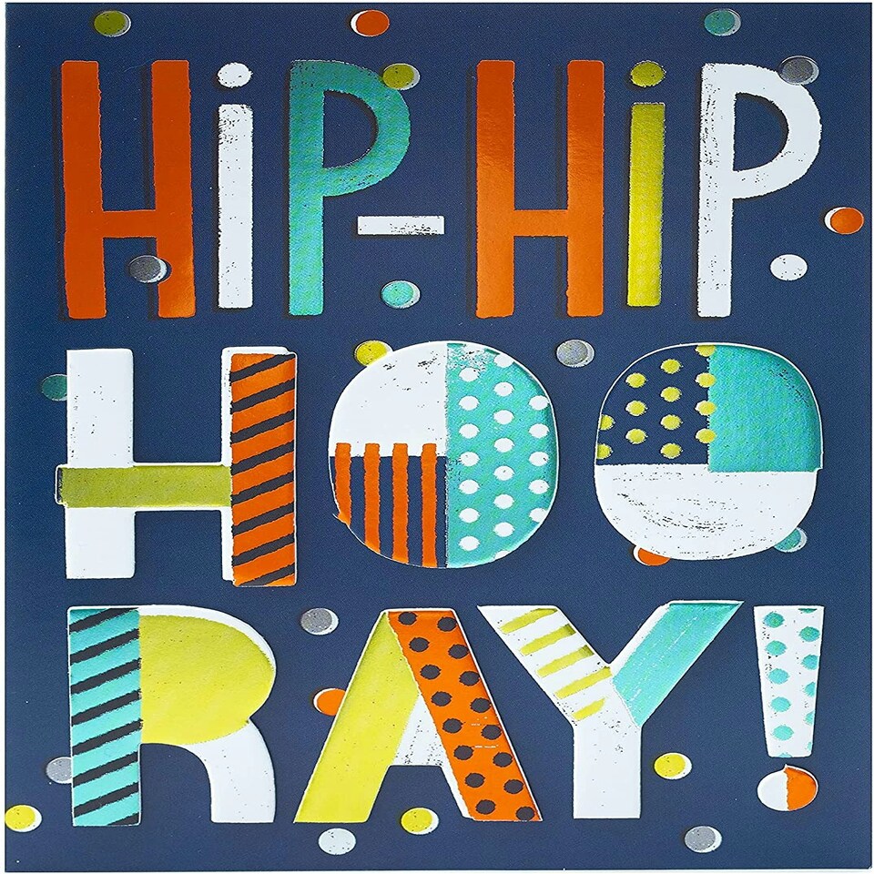 image 1 of Colourful Text Design Open Male Birthday Card