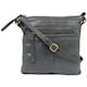 image 1 of Butter Soft Premium Leather Cross Body Bag, Adjustable Shoulder Strap Grey | Charcoal