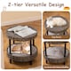 image 6 of COSTWAY 2-tier Rattan Cat Nest Wicker Kitten House Raised Kitty Bed-Grey