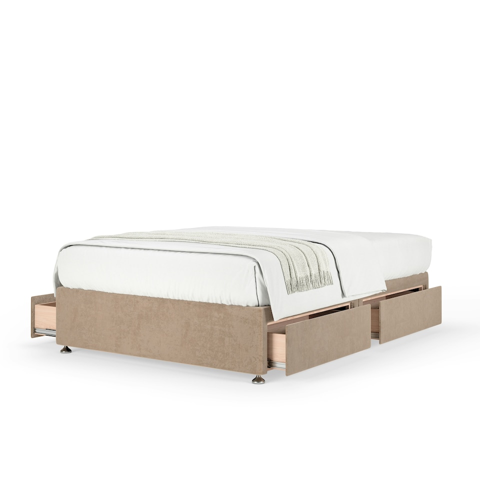 image 1 of Super Ortho Orthopaedic Mink Naples Velvet 4 Drawer Divan Set Small Double