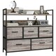 image 6 of HOMCOM Bedroom Chest of Drawers 5 Drawer Dresser w/ Shelves, Grey Wood Effect
