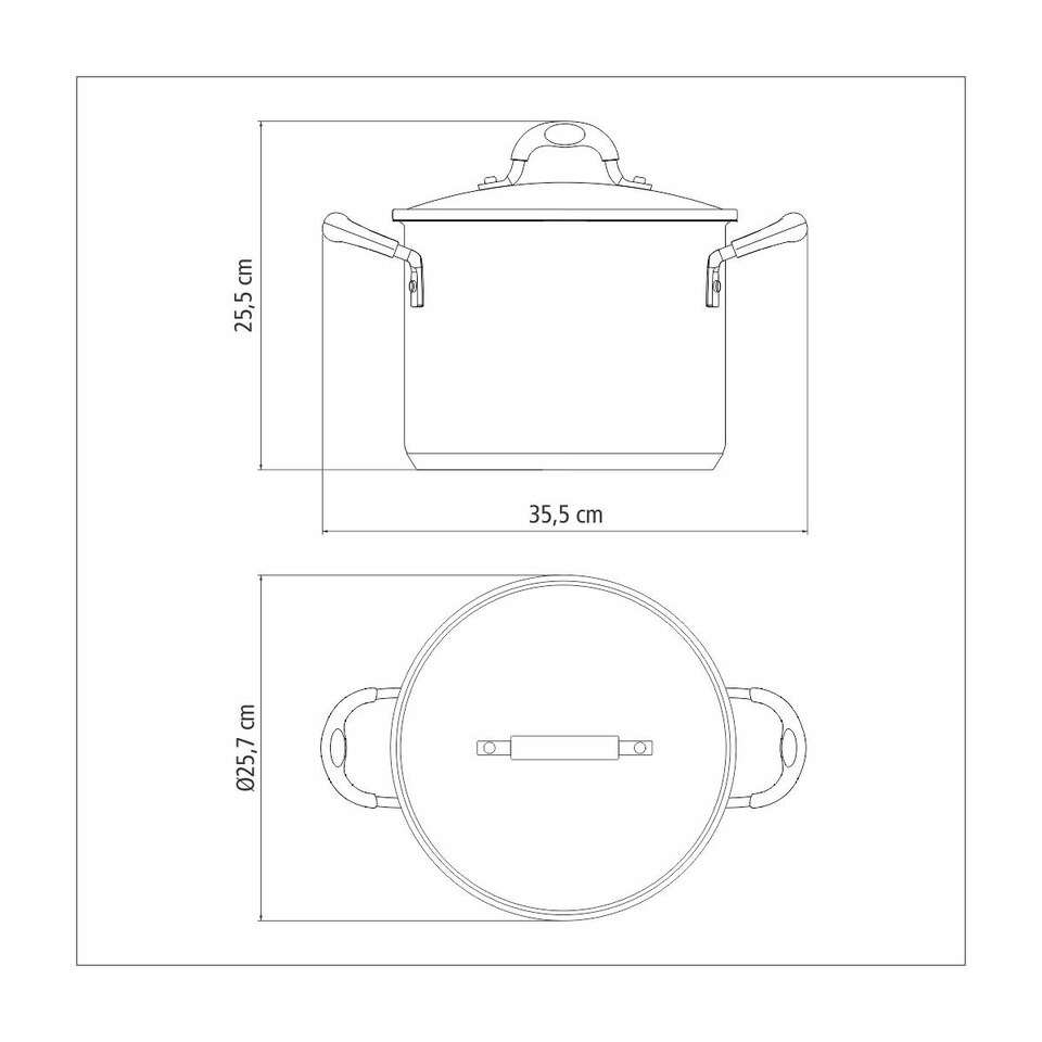image 1 of Tramontina Stainless Steel Pasta Stock Pot 24cm (7.8l)