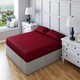 image 1 of Fitted Sheet Polycotton Plain Dyed Extra Deep 25cm Bed Linen Red | Burgundy | Single