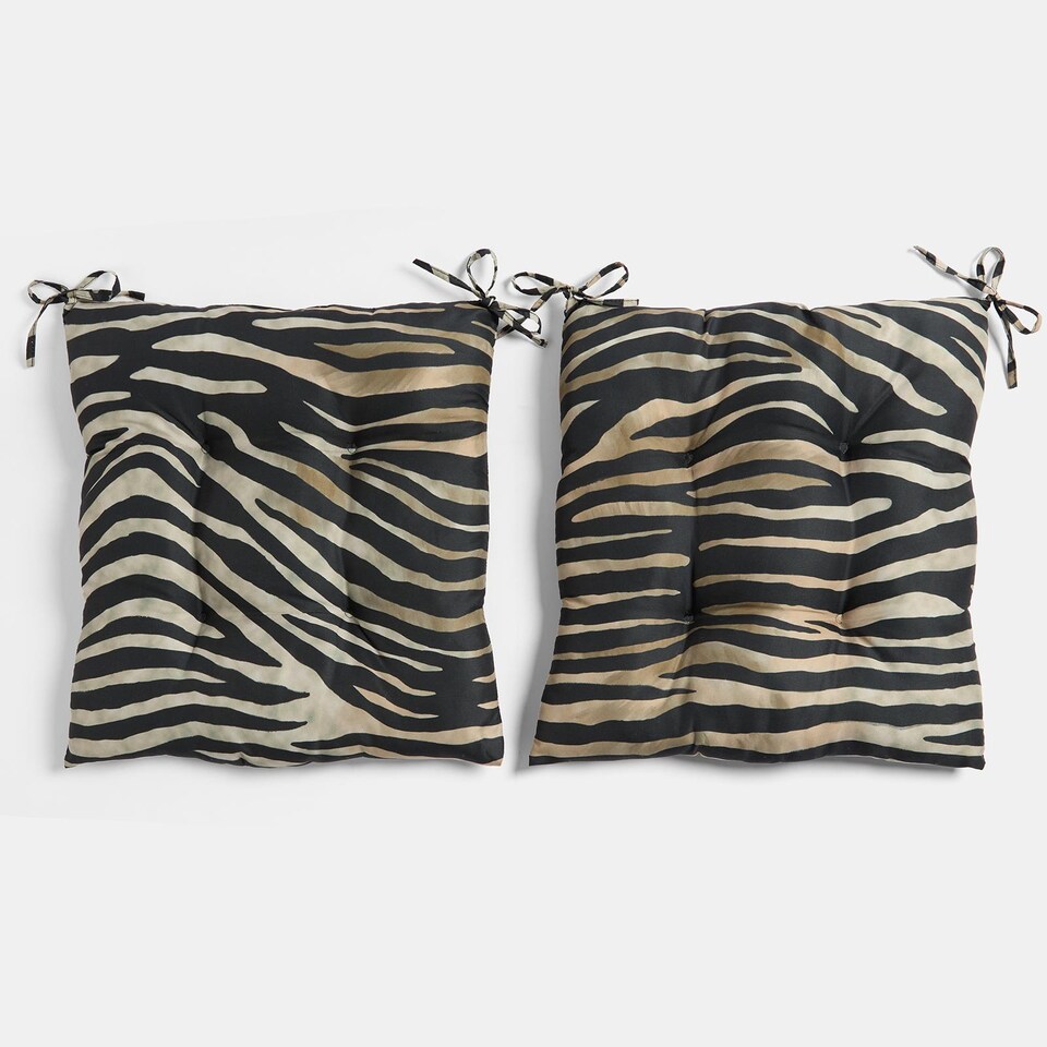 image 1 of OHS 2 x Animal Print Garden Seat Pads Outdoor Chair Cushions