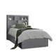 image 1 of Oscar Grey Wooden Bookcase Ottoman Storage Bed And Majestic 1000 Pocket Sprung Mattress Single