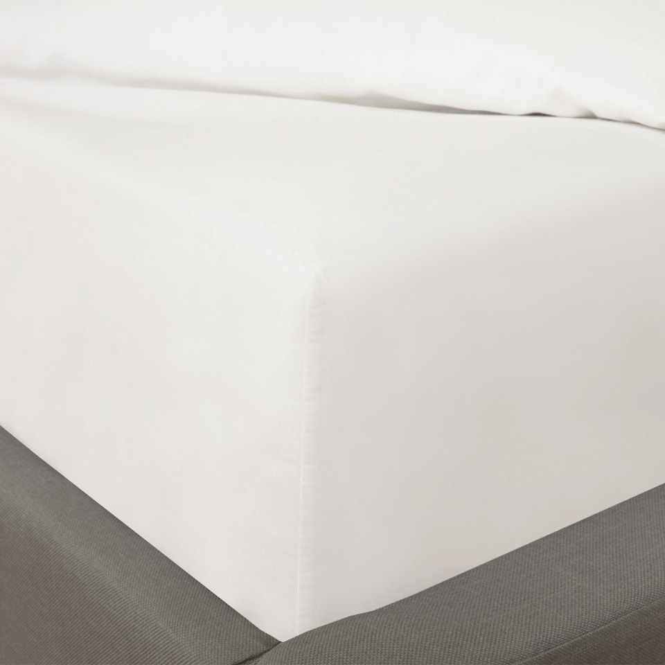 image 1 of OHS Luxury Plain Dyed Cotton 30cm Deep Fitted Bed Sheet