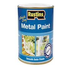 Rustins - Quick Dry Metal Paint Smooth Satin White 1 Litre