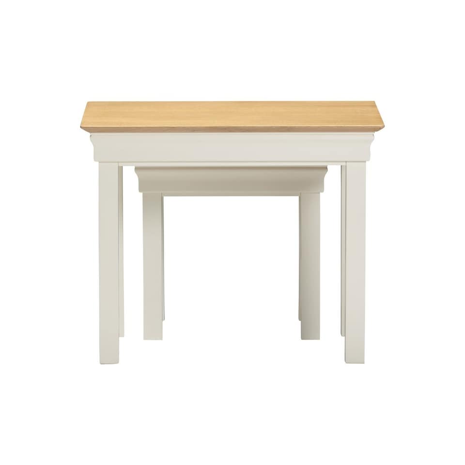 image 1 of Bordeaux Nest of 2 Tables - Ivory - Oak