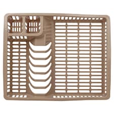 Plastic Large Dish Rack Drainer Kitchen Sink Plate Cutlery Draining Drip Tray | Multi | Taupe Small