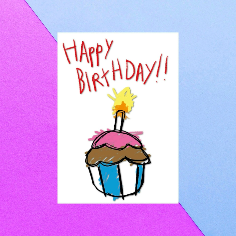 Happy Birthday Cupcake Greetings Card