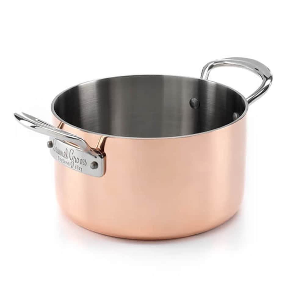image 1 of Samuel Groves Copper Induction 18cm Casserole Pan with Lid