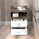 image 7 of HOMCOM Bedside Tables Set of 2, Modern Nightstand with 2 Drawers and Open Cubby