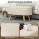 image 4 of HOMCOM Ottoman Storage Bench, Padded Bedroom Bench with Storage and Lid, Foot Stool for Hallway, Living Room, Cream White | Cream | Cream