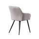 image 4 of Single Camden Modern Velvet Dining Chair with Armrests, Quilted Design & Black Metal Legs Grey | Light Grey