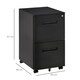 image 5 of Vinsetto Metal Mobile File Cabinet with Wheels, Lockable 2 Drawer Filing Cabinet for A4, Legal, Letter, Compact Under Desk Storage Unit with Pre-Assembled Body for Home Office, 39 x 48 x 67cm, Black