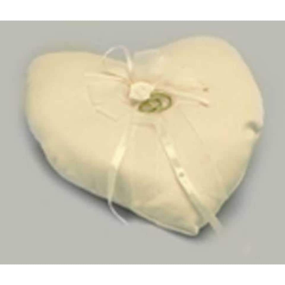 Heart Shaped Ring Cushion Ivory