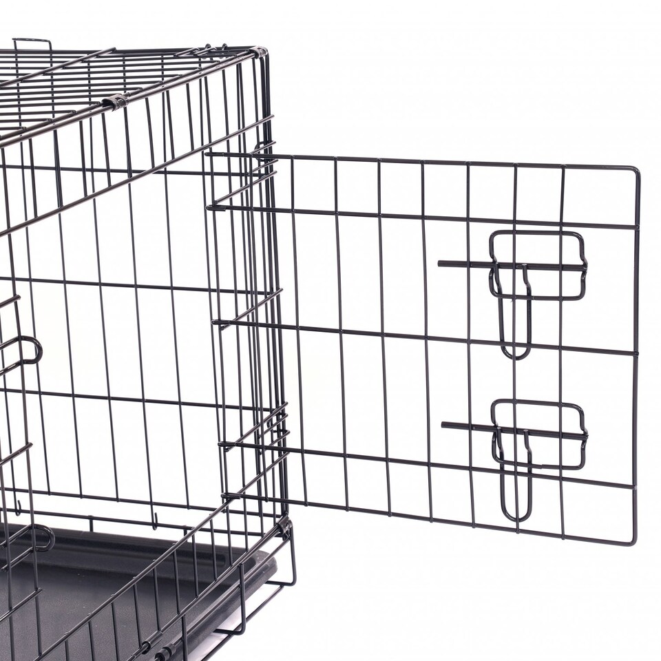 image 1 of 24" Folding Metal Dog Cage Puppy Transport Crate Pet Carrier