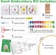 image 3 of Beginner Embroidery Kit (4 Pack) for Adults, Learn 33 Stitches with Easy DIY Video Tutorials, Coloured Design Patterns (AZA100)