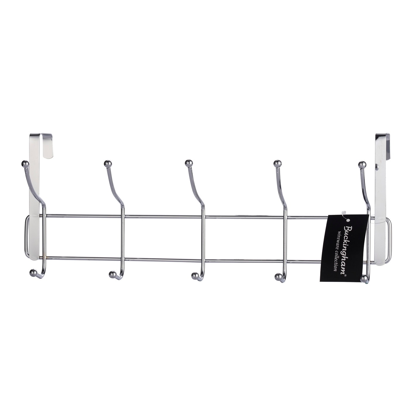 Buckingham Over The Door 10 Hook Coat Hanger Chrome-Premium Quality.
