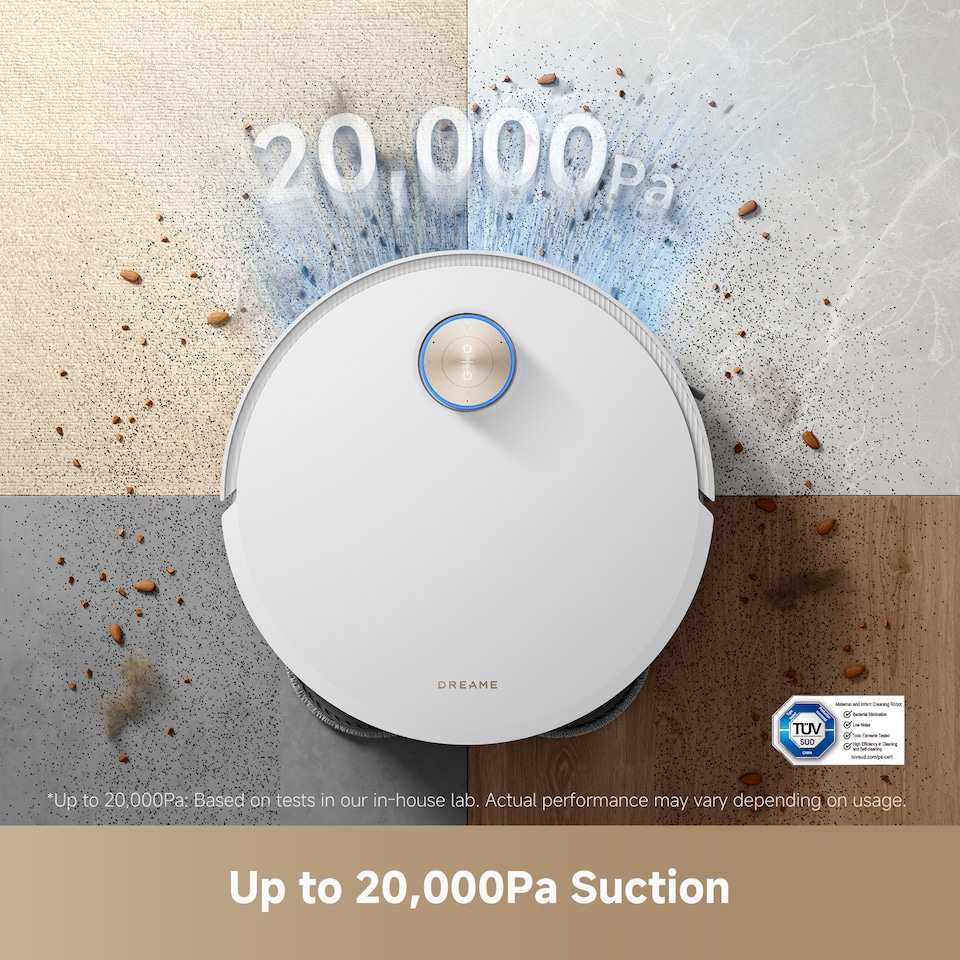 image 1 of Dreame X50 Ultra Complete Robot Vacuum & Mop, 20000Pa, climbs up to 6CM, Liftable Brush&Mops, 80C Hot Mop Washing, Anti-Tangling