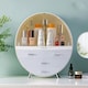 image 2 of Living and Home Dustproof Round Cosmetic Storage Box - Grey