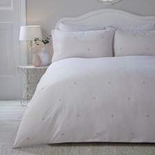 Serene Decorative Heart Duvet Cover Set Blush