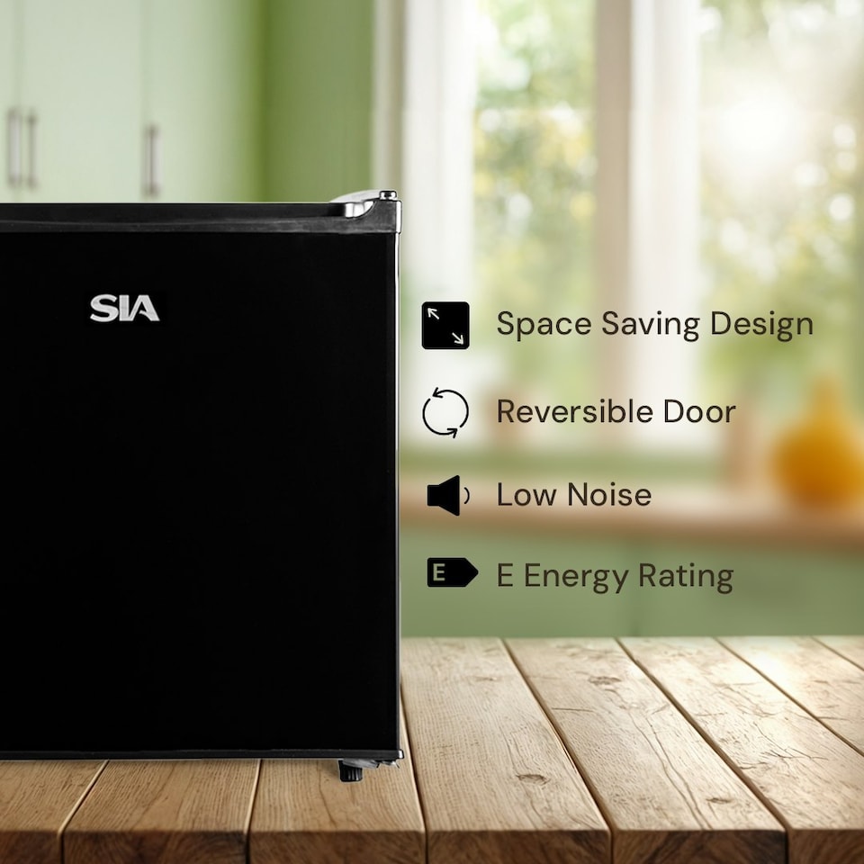 image 1 of SIA TT02BL 39 Litre Black Counter Table Top Mini Freezer 4* Rating Black