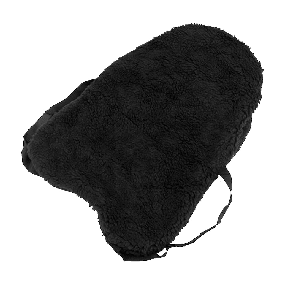 Hy Faux Fur Fabric Seat Saver - Black - One Size