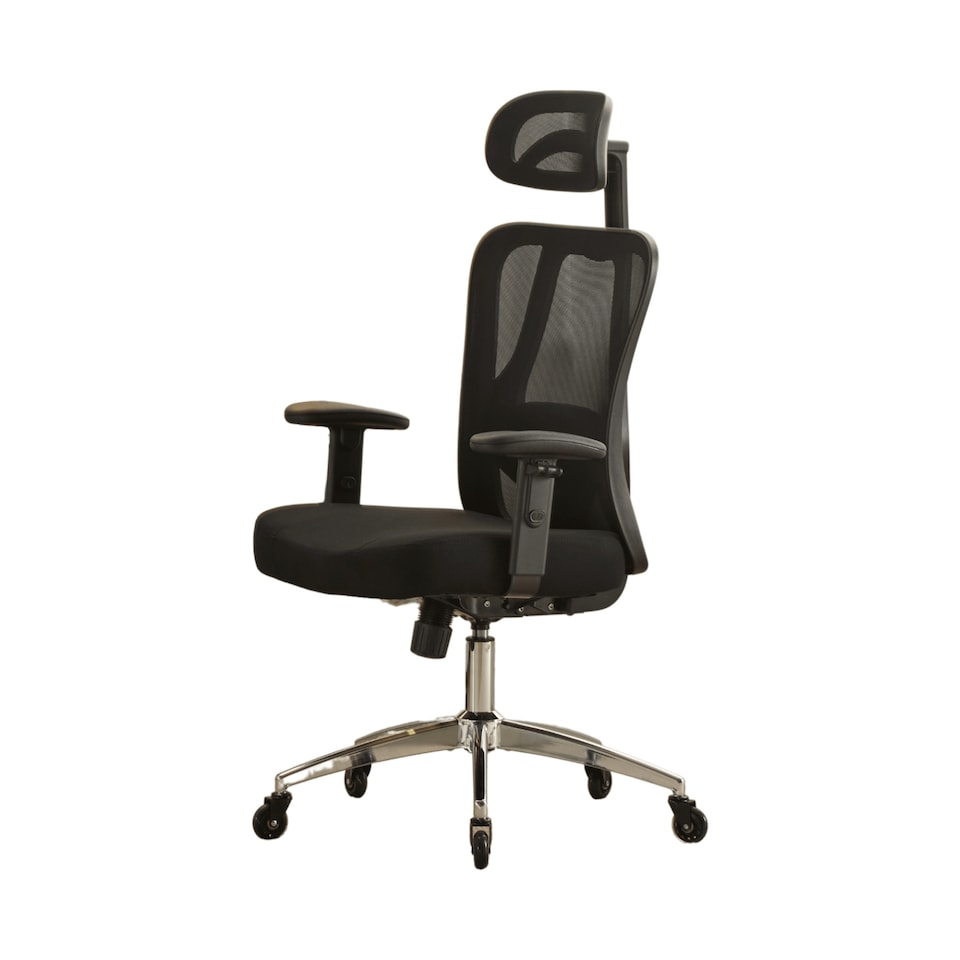 image 1 of Breathable Office Chair Adjustable Armrest and Headrest Silent Casters