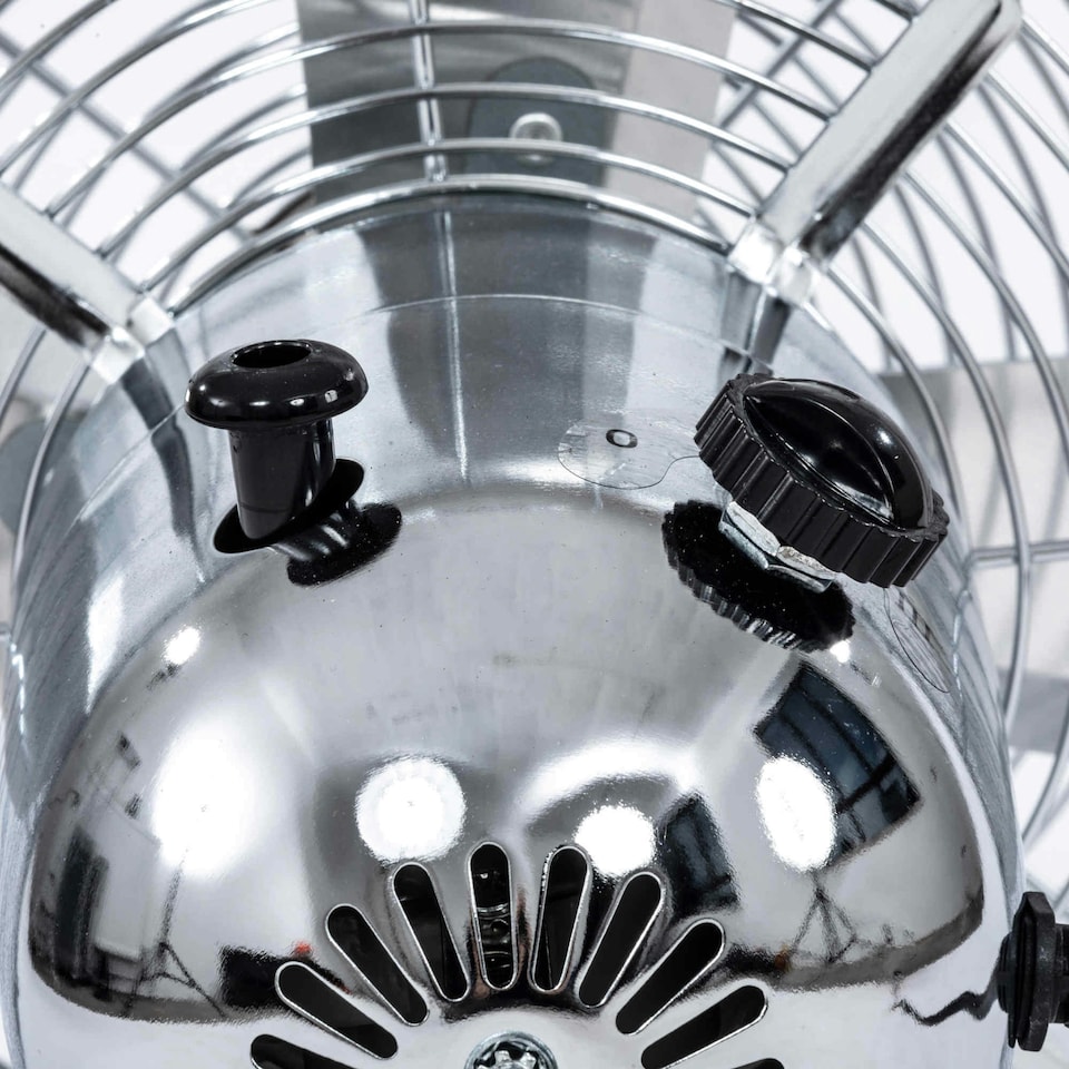 image 1 of Oypla Electrical 12" Inch Chrome Metal 3 Speed Desk Fan Oscillating
