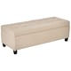 image 1 of HOMCOM Storage Ottoman Bench Padded w/ Tufting Hinged Lid Wood Frame Beige