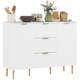 image 1 of HOMCOM Sideboard, 2-Door Kitchen Storage Cabinet with 3 Drawers and Adjustable Shelves, Buffet Cabinet with Metal Legs for Dining Room, White | White | White