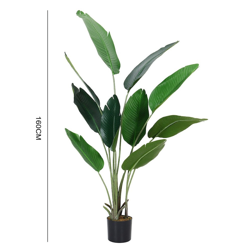 image 1 of Living and Home 160 cm Tall Artificial Banana Leaf Tree Faux Large Plants in Pot