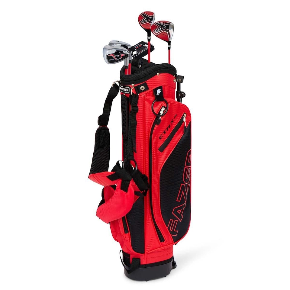 image 1 of Fazer Junior CTRX Age 9-11 5-Piece Golf Stand Bag Package Set - Red