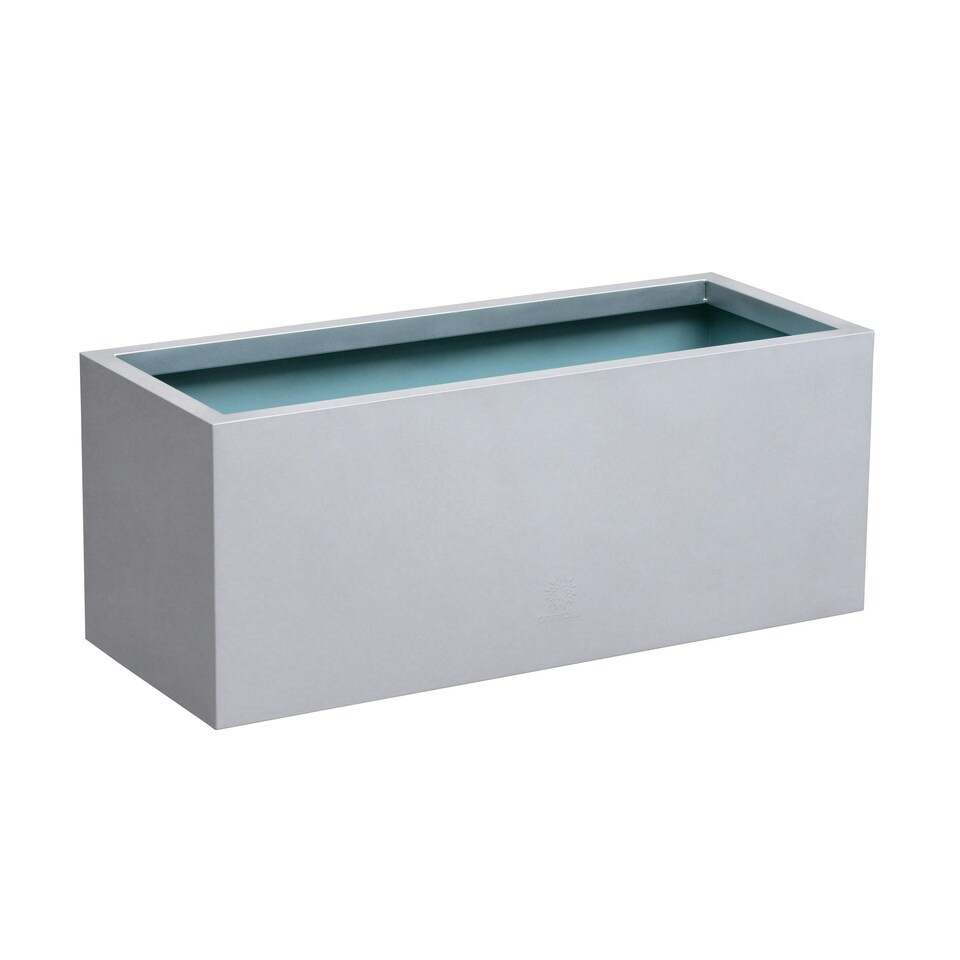 image 1 of Primrose Zinc Galvanised Rectangular Silver Rectangular Planter 70cm x 24cm