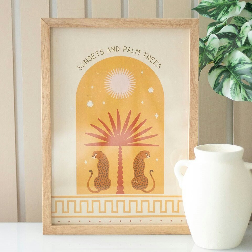 image 1 of Leopard Palm Framed Wall Art Print