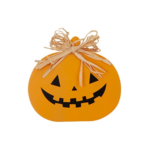 Round Pumpkin Wooden Halloween Table Decoration 12cm