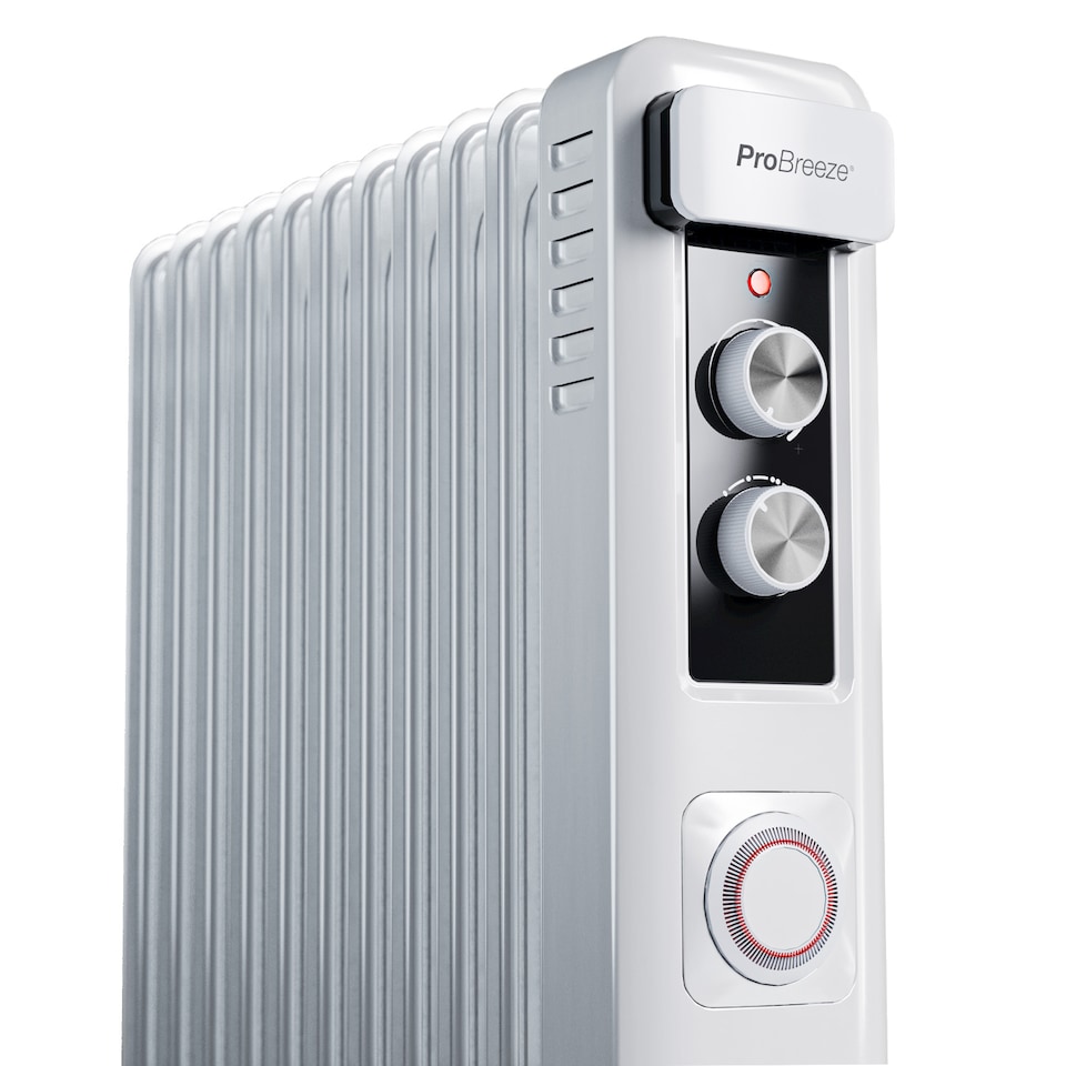 image 1 of Pro Breeze 2500W Compact Oil Filled Radiator Heater with 11 Fins and Thermostat Control