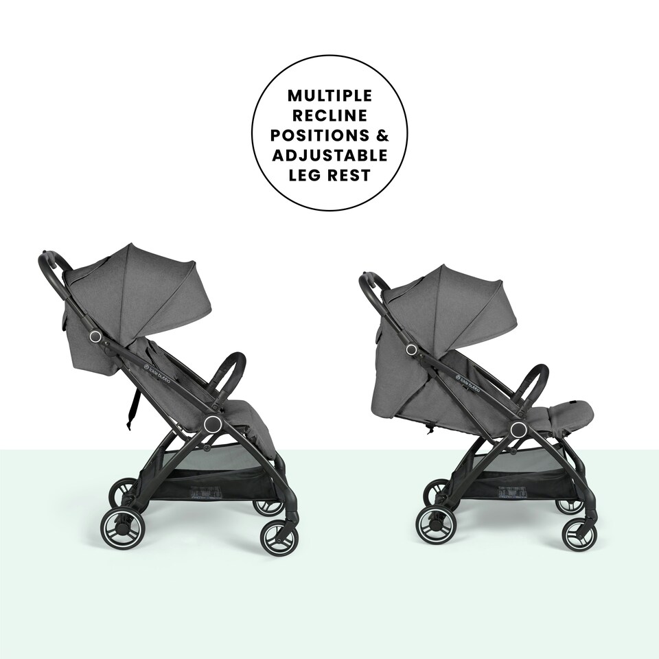 image 1 of Aries Max Autofold Stroller - Feather-Light Design, Multi-Position Recline, Handy Auto-Fold, Birth to 22kg, UPF 50+ Hood & More (Graphite Grey)