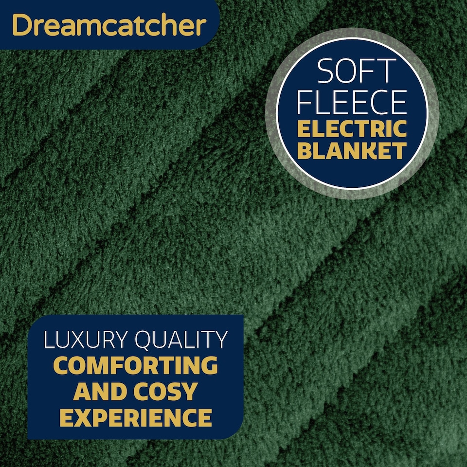 image 1 of Dreamcatcher Green Soft Microfleece Electric Blanket Heated Throw 160x120cm Green