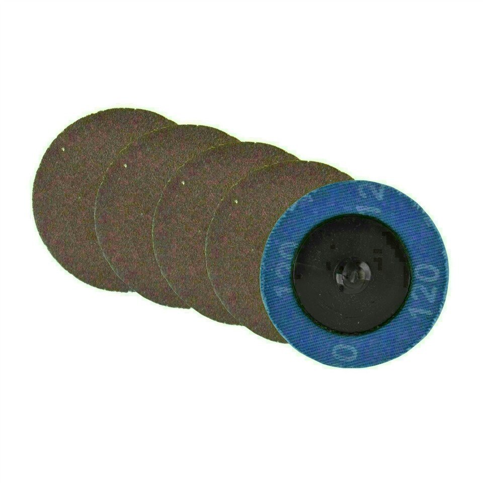 image 1 of 30pk Flap Disc Set 50mm Twist Button Abrasive Discs Sanding 120 Grit SIL233