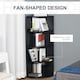 image 3 of HOMCOM 4 Tier Wood Corner Shelf  Unit Freestanding Fan Bookshelf Plants Stand