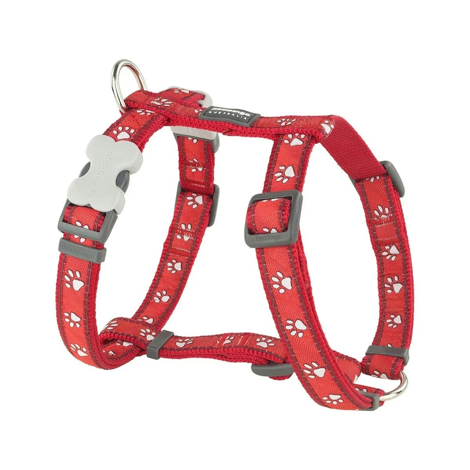 image 1 of Dog H-Harness Design Desert Paws Red Red | S
