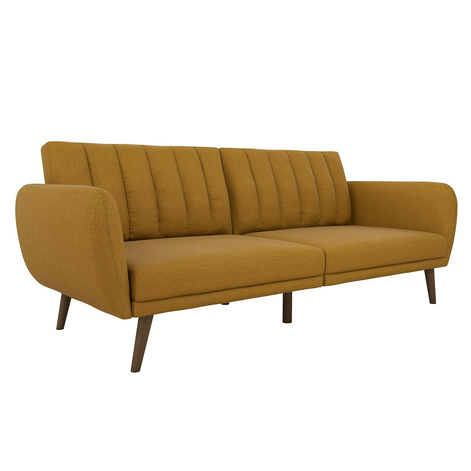 image 1 of Brittany Sofa Bed in Linen Mustard | Yellow | MUSTARD | Two Seater
