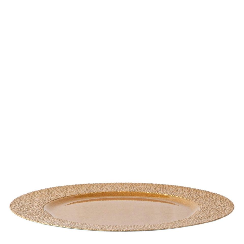 image 1 of Argon Tableware Hammered Charger Plate - 33cm - Gold
