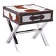 image 5 of Interiors By Premier Brown And White Genuine Cowhide One Drawer Table,Storage Table With Metal Crossed Legs,Small End Table Brown