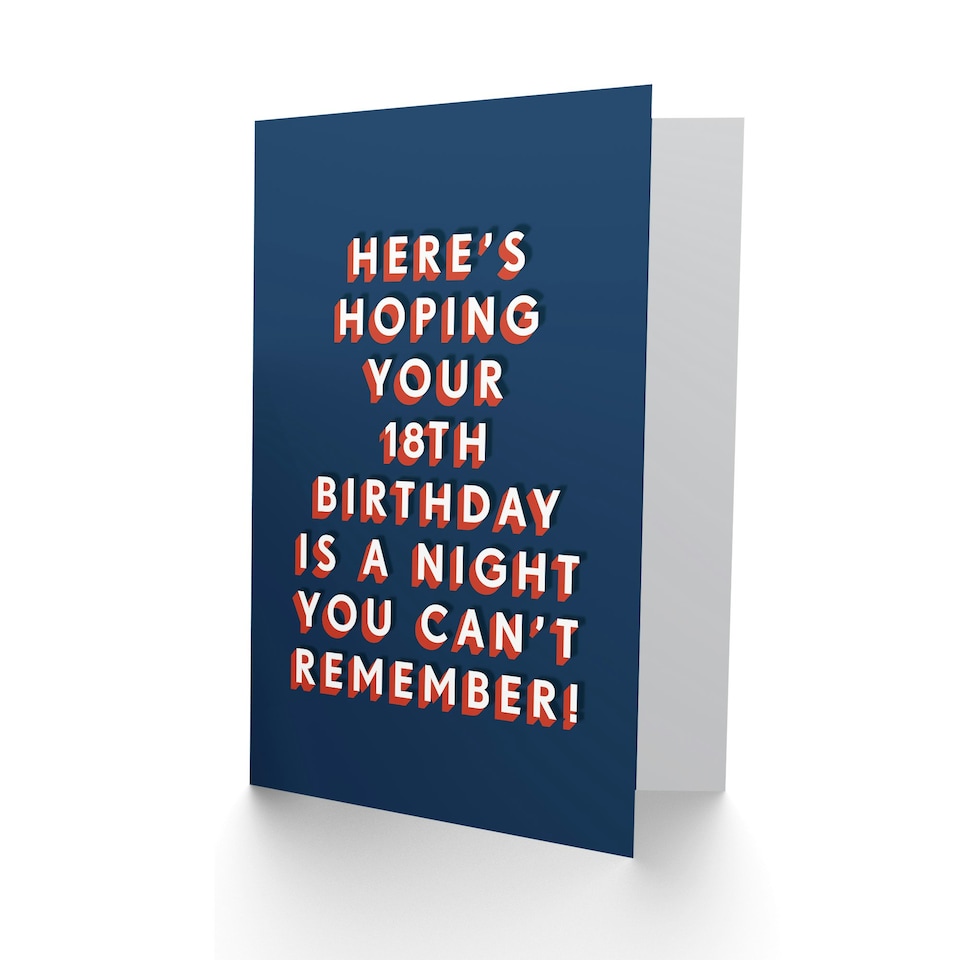 image 1 of Night Can't Remember Eighteen 18 Year Old 18th For Him Birthday Card