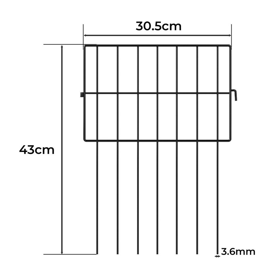 image 1 of Levede 25 Pack Metal Garden Fence Decorative Animal Barrier Outdoor Pet Border | Black